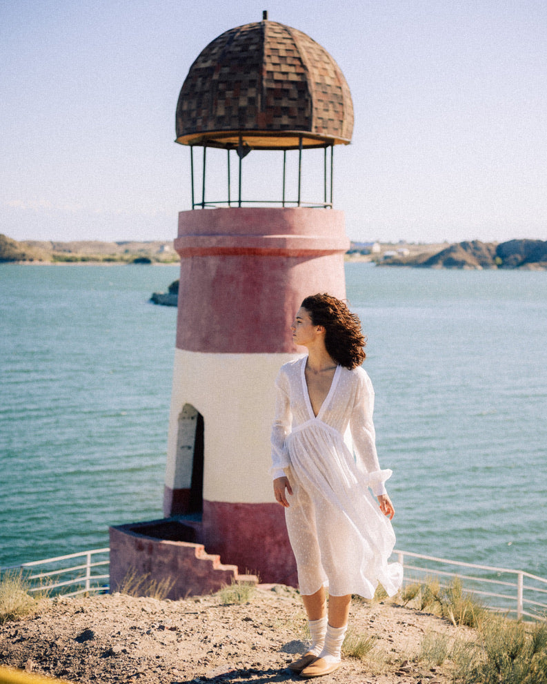 Long sleeve white dress