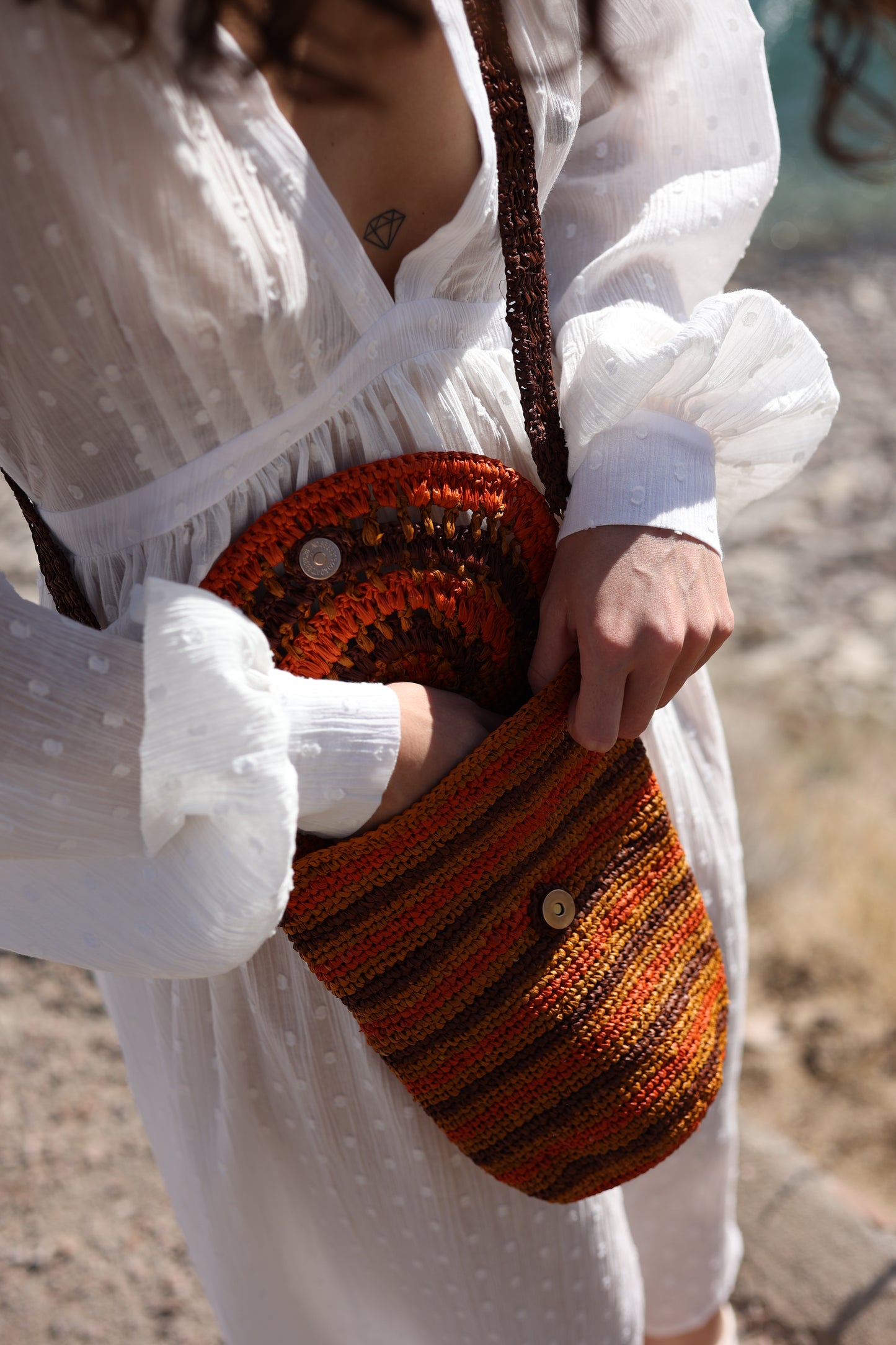 Woven raffia bags