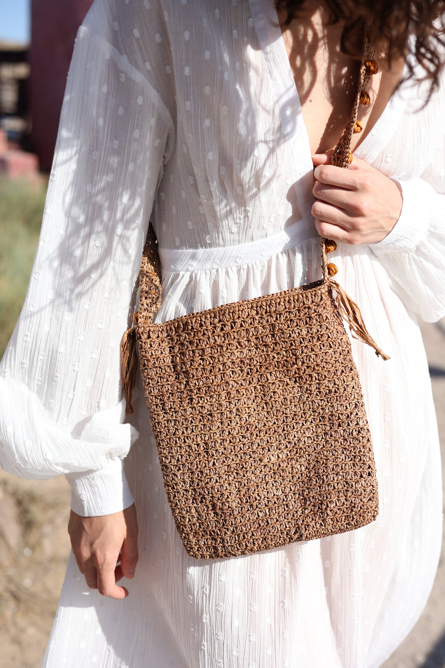 Woven raffia bags