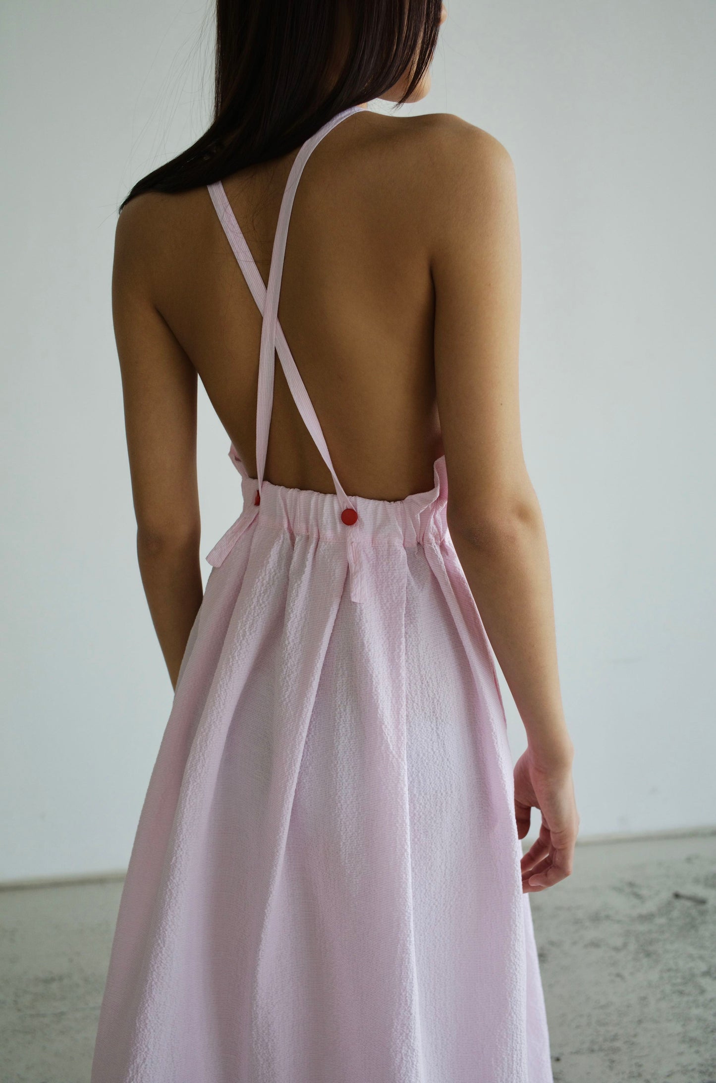 Cotton open back sundress