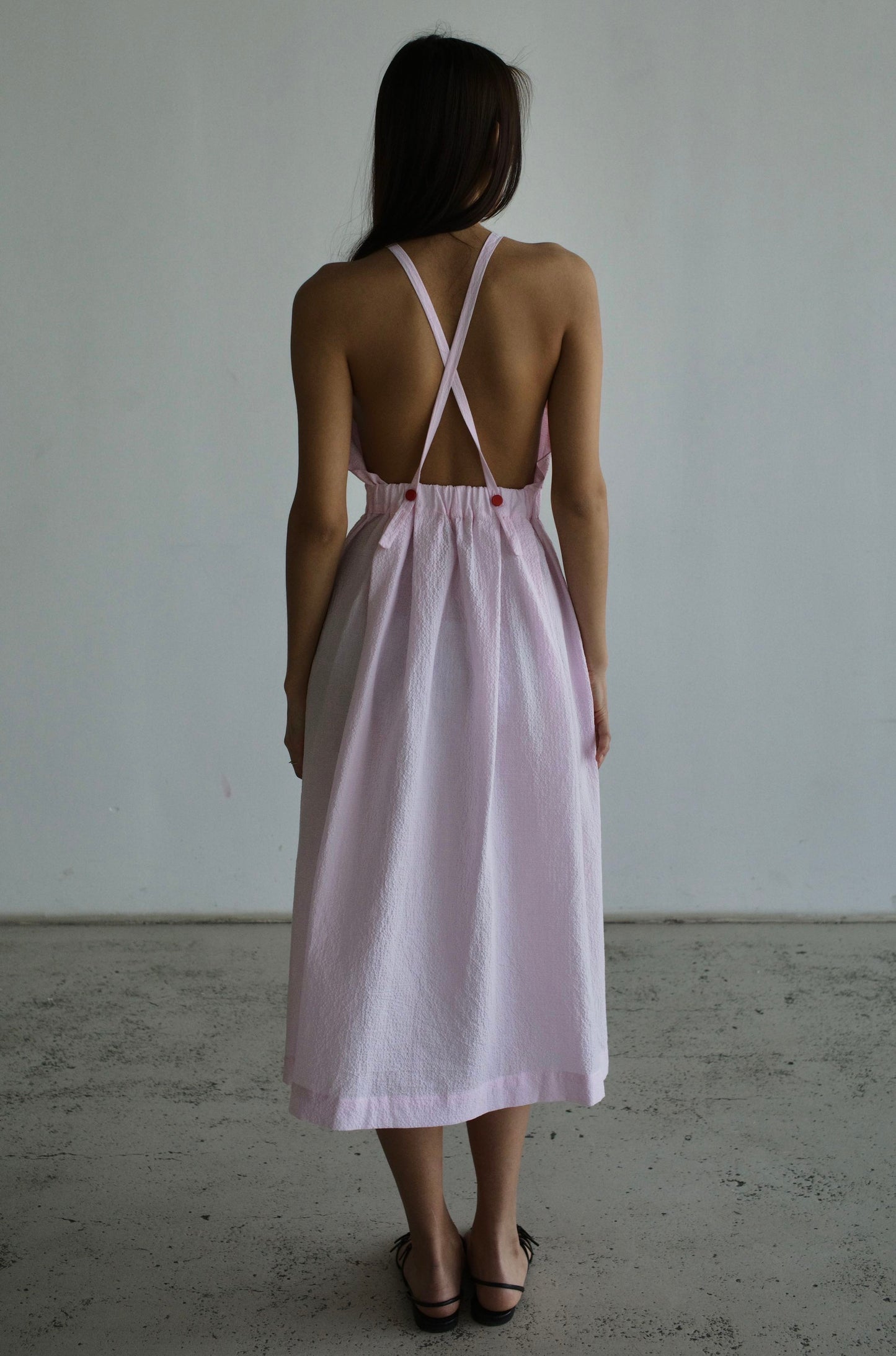 Cotton open back sundress