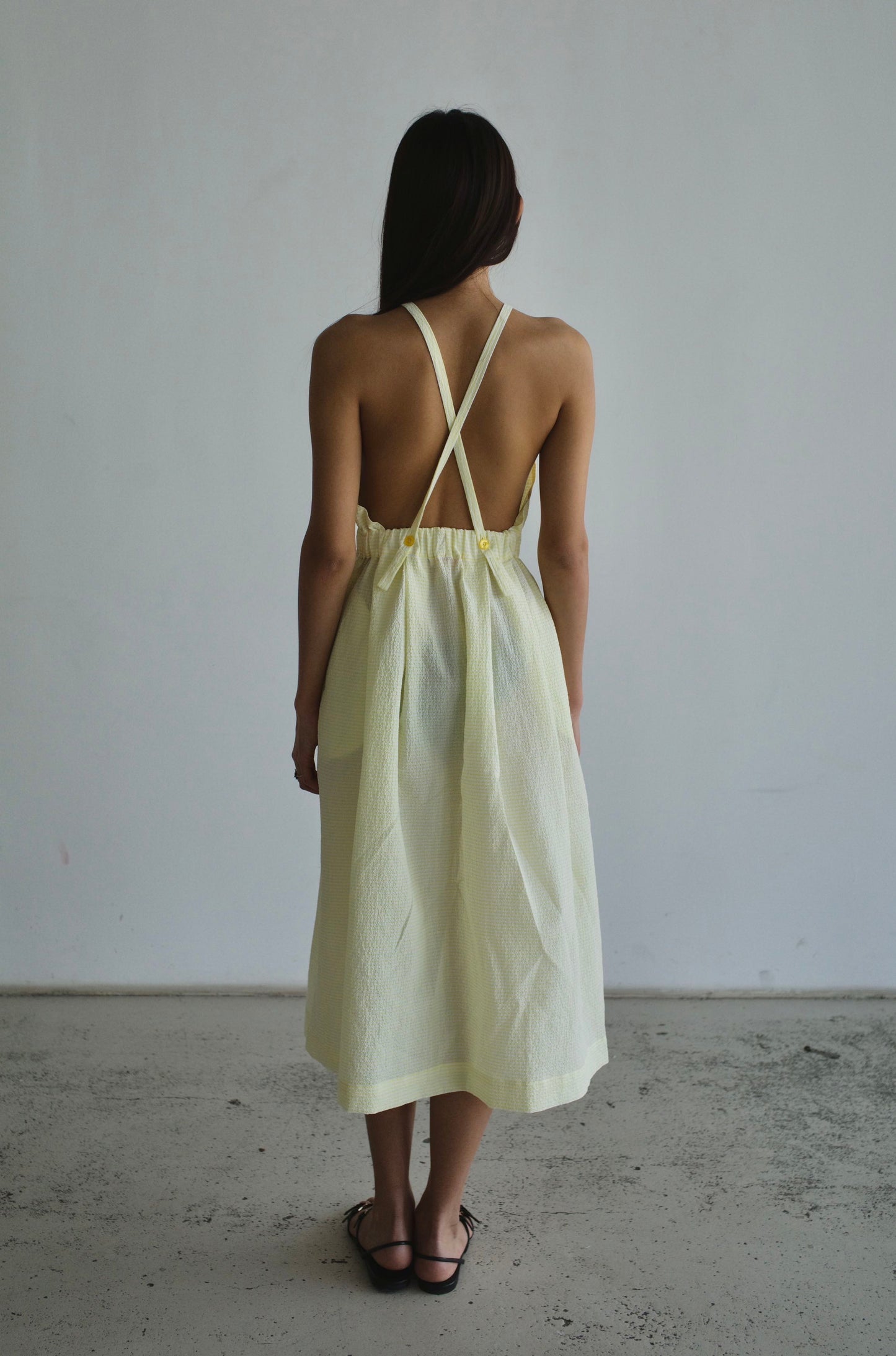 Cotton open back sundress