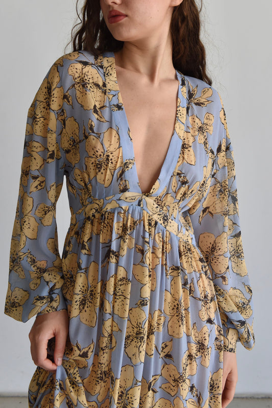 Silk V-neck dress