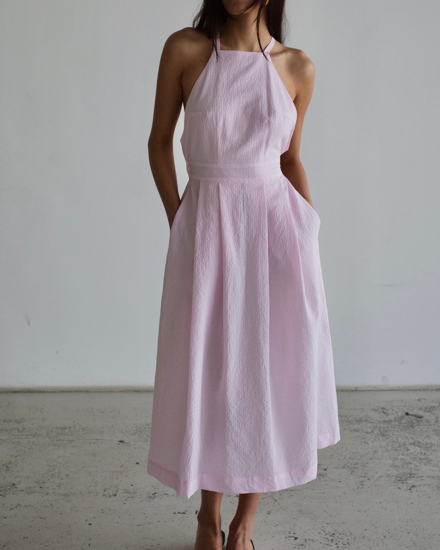 Cotton open back sundress