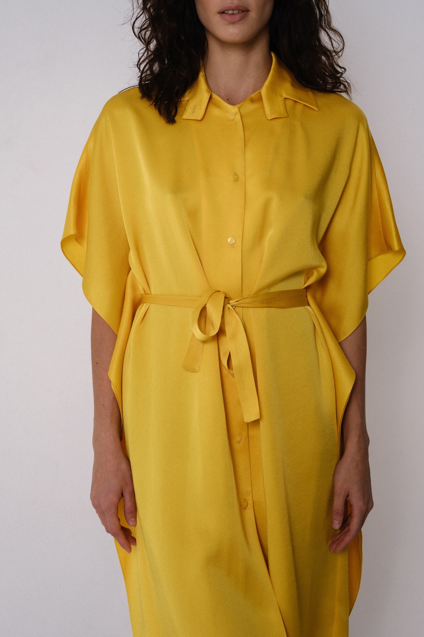 Silk shirt dress