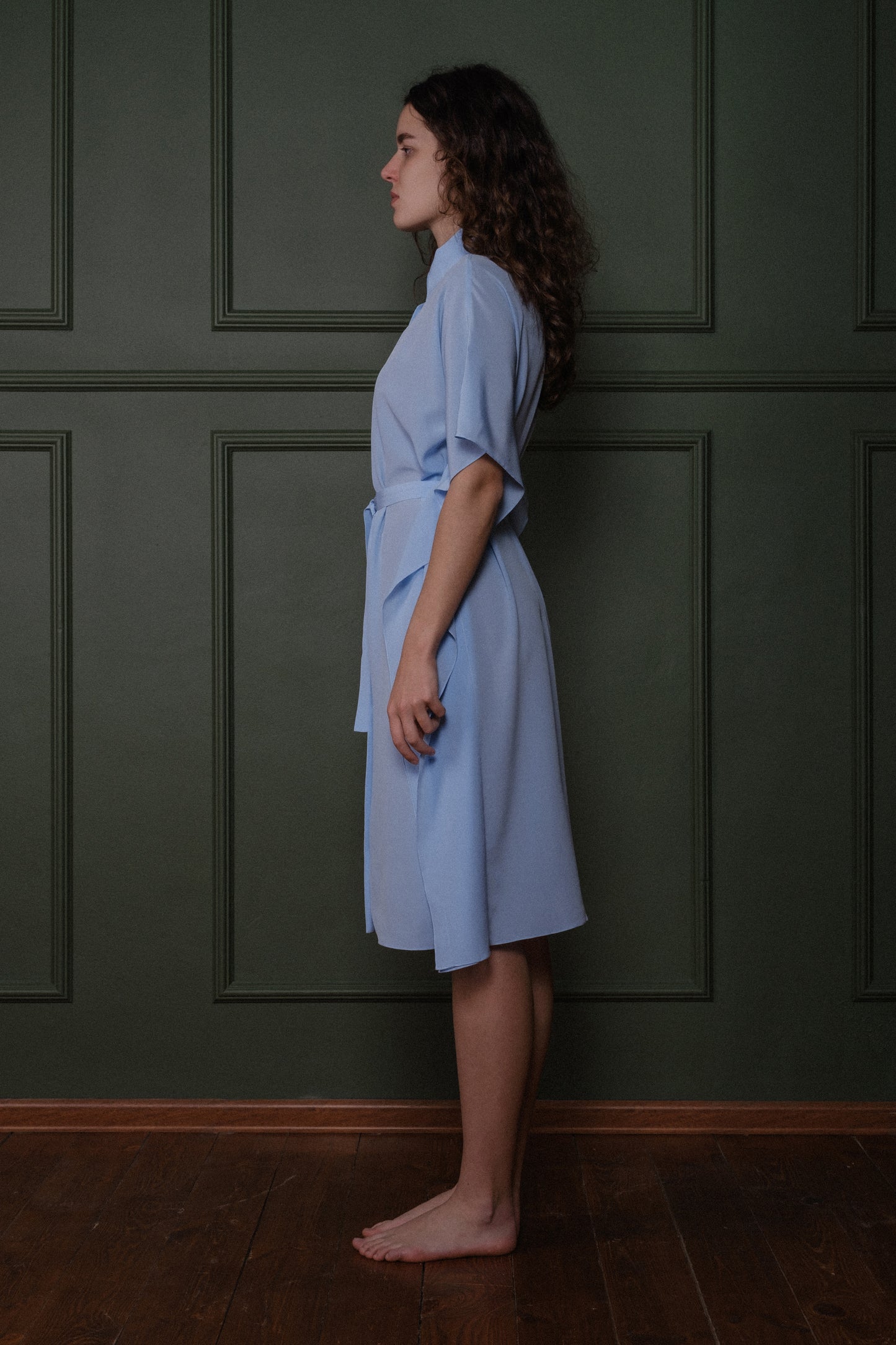 Silk shirt dress