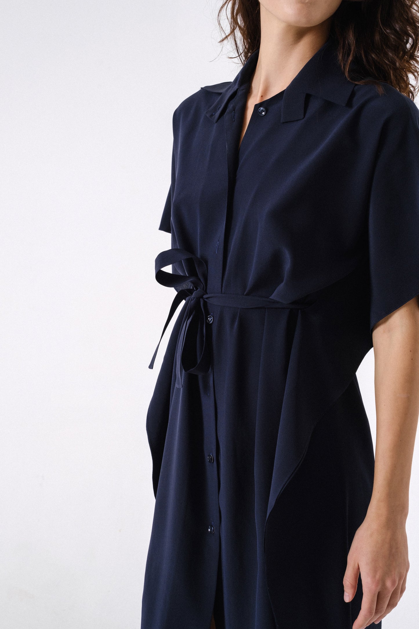 Silk shirt dress